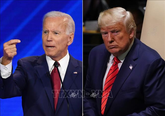 Cựu Phó Tổng thống Mỹ Joe Biden (trái) và Tổng thống Mỹ Donald Trump (phải). Ảnh: AFP/TTXVN