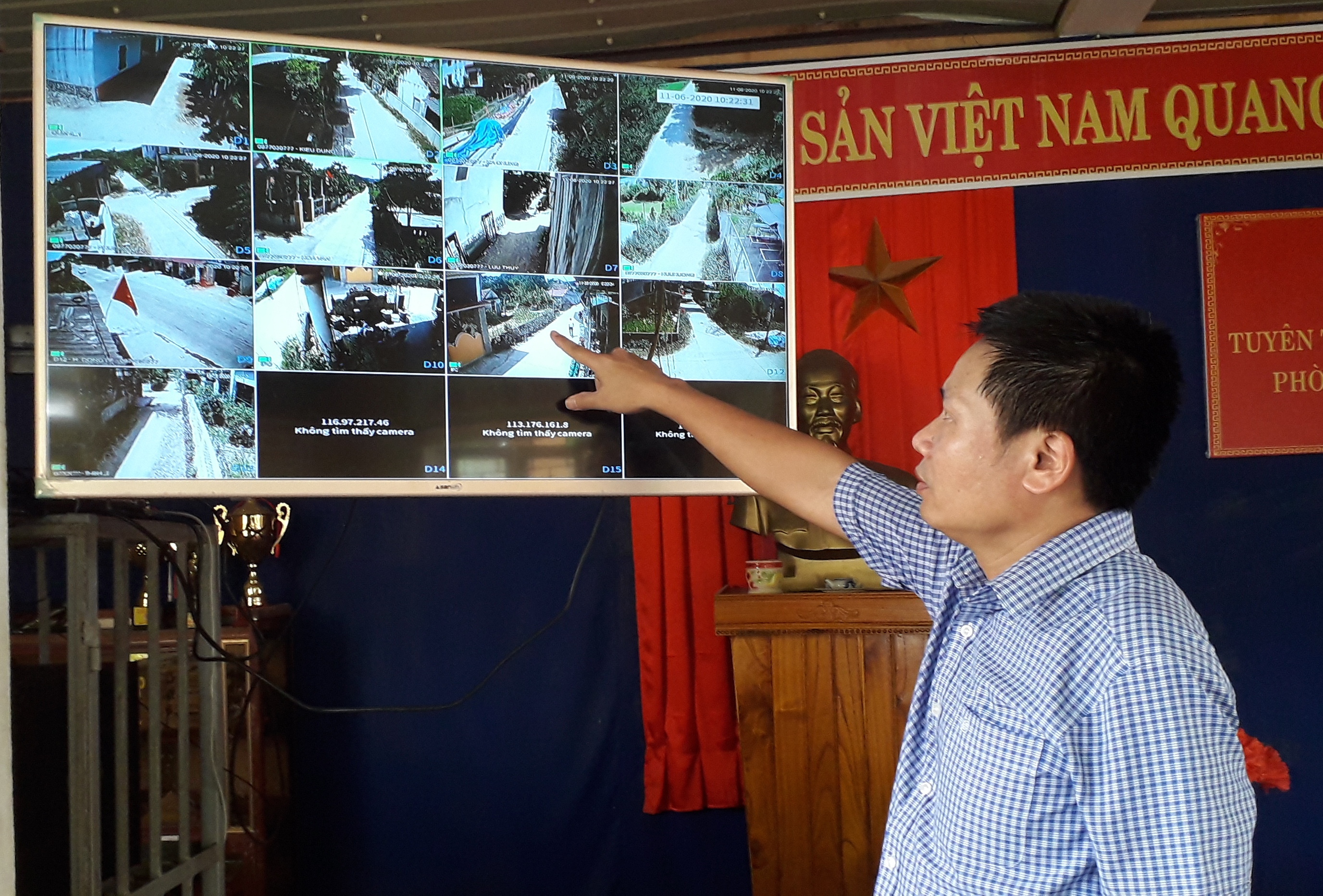 Hệ thống camera an ninh tại thôn Tam Đa, xã Tiến Hóa, huyện Tuyên Hóa.
