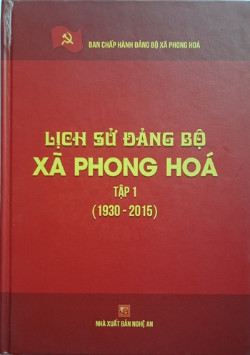 Trang bìa cuốn Lịch sử Đảng bộ xã Phong Hóa tập 1.