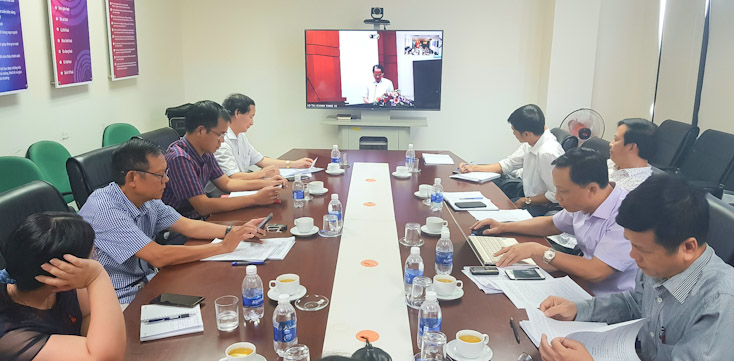 Các đại biểu dự hội nghị tại điểm cầu tỉnh Quảng Bình.