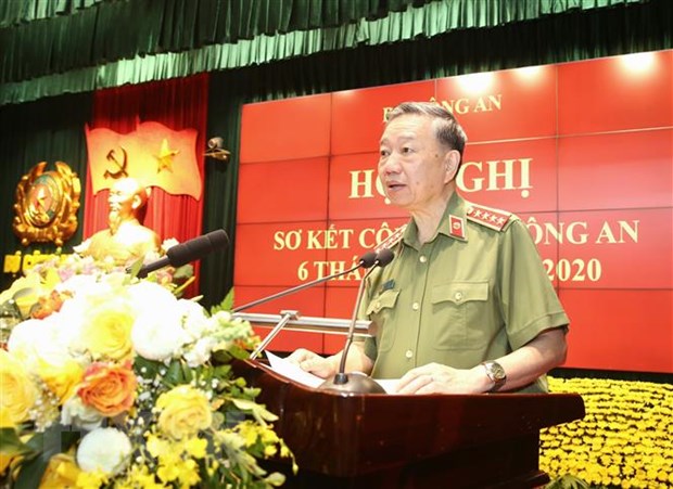 Đại tướng Tô Lâm, Bộ trưởng Bộ Công an phát biểu. (Ảnh: Doãn Tấn/TTXVN)