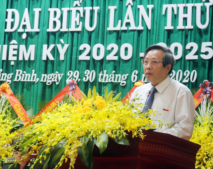 Đồng chí Hoàng Đăng Quang, Ủy viên Trung ương Đảng, Bí thư Tỉnh ủy, Chủ tịch HĐND tỉnh phát biểu chỉ đạo tại đại hội.