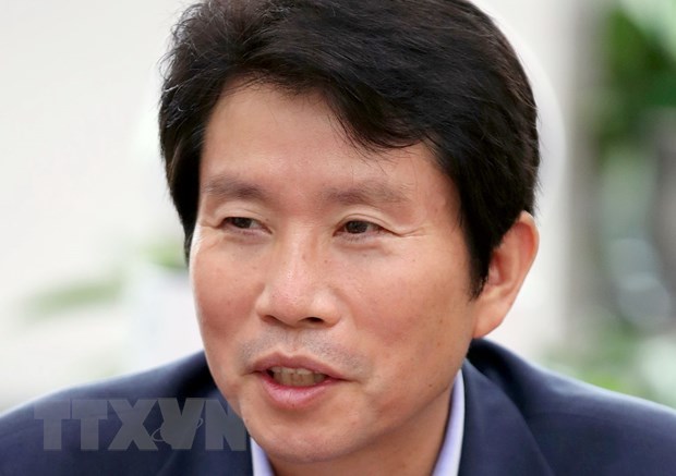 Nghị sỹ Lee In-young, người được bổ nhiệm làm Bộ trưởng Thống nhất Hàn Quốc, tại văn phòng ở Seoul, ngày 3-7-2020. (Nguồn: Yonhap/TTXVN)