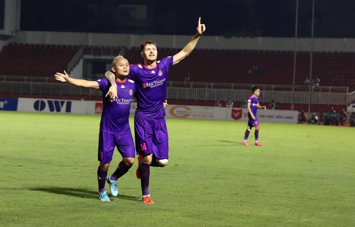  Sài Gòn FC đang chinh phục những kỷ lục ở V-League. Ảnh: TTXVN.