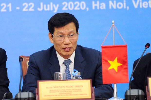 Bộ trưởng Nguyễn Ngọc Thiện phát biểu chào mừng tại Hội nghị. (Nguồn: tdtt.gov.vn)