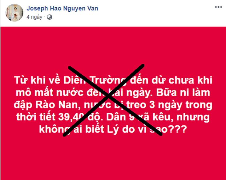  Dòng trạng thái trên trang facebook cá nhân của linh mục Nguyễn Văn Hảo.