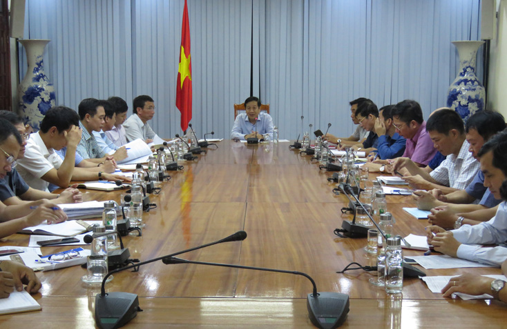 Đồng chí Phó Chủ tịch Thường trực UBND tỉnh Nguyễn Xuân Quang chủ trì cuộc làm việc.