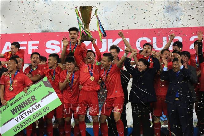 Đội tuyển Việt Nam đang là đương kim vô địch AFF Suzuki Cup. Ảnh: TTXVN