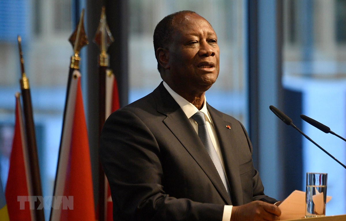Tổng thống Côte d'Ivoire Alassane Ouattara phát biểu tại một hội nghị ở Berlin, Đức, ngày 19-11-2019. (Ảnh: AFP/TTXVN)
