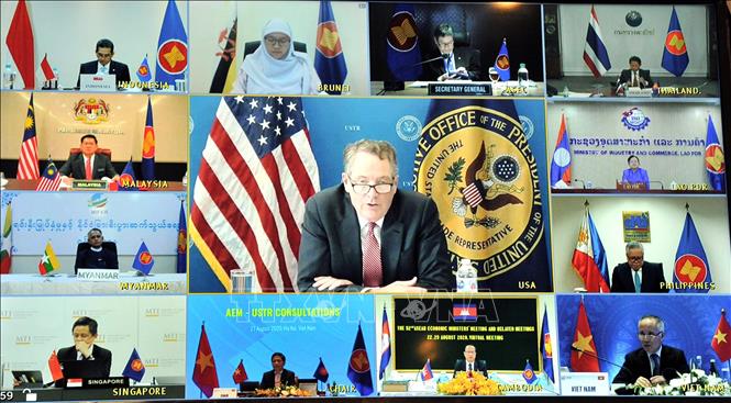  Quang cảnh đối thoại giữa các nước ASEAN và Hoa Kỳ. Ảnh: Trần Việt/TTXVN