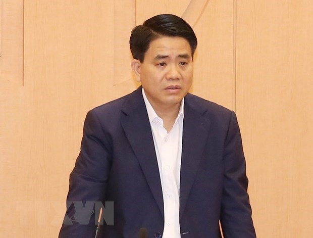 Chủ tịch Ủy ban Nhân dân Thành phố Hà Nội Nguyễn Đức Chung bị bắt vì hành vi Chiếm đoạt tài liệu bí mật của Nhà nước (Nguồn: TTXVN)