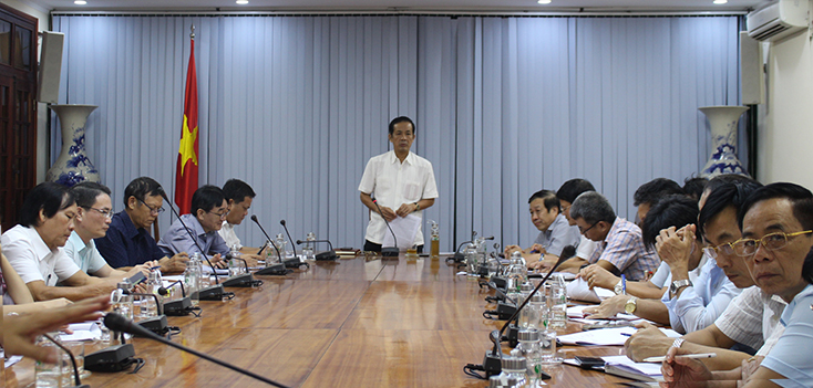 Đồng chí Trần Công Thuật, Phó Bí thư Tỉnh ủy, Chủ tịch UBND tỉnh phát biểu kết luận buổi làm việc.