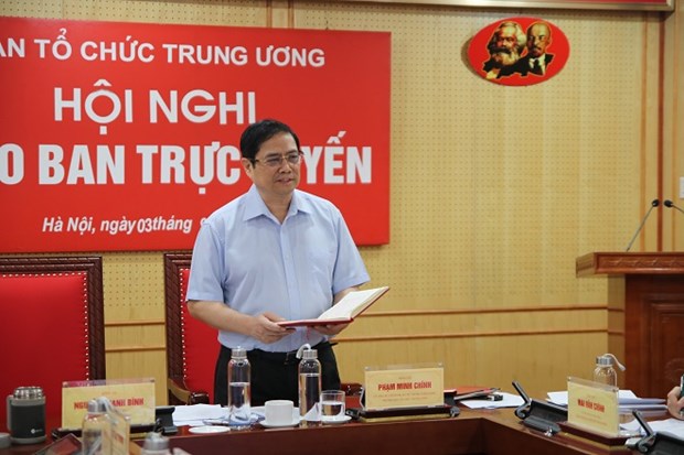 Trưởng Ban Tổ chức Trung ương Phạm Minh Chính phát biểu kết luận tại Hội nghị. (Nguồn: xaydungdang.org.vn)