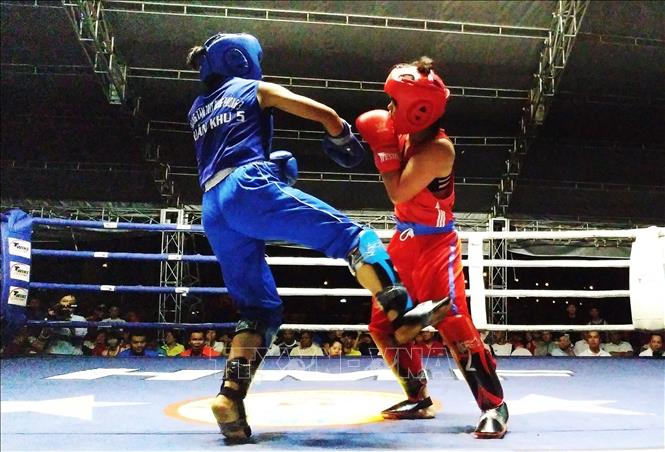   Phong trào tập luyện và thi đấu Kickboxing tại Việt Nam ngày càng phát triển. Ảnh: TTXVN