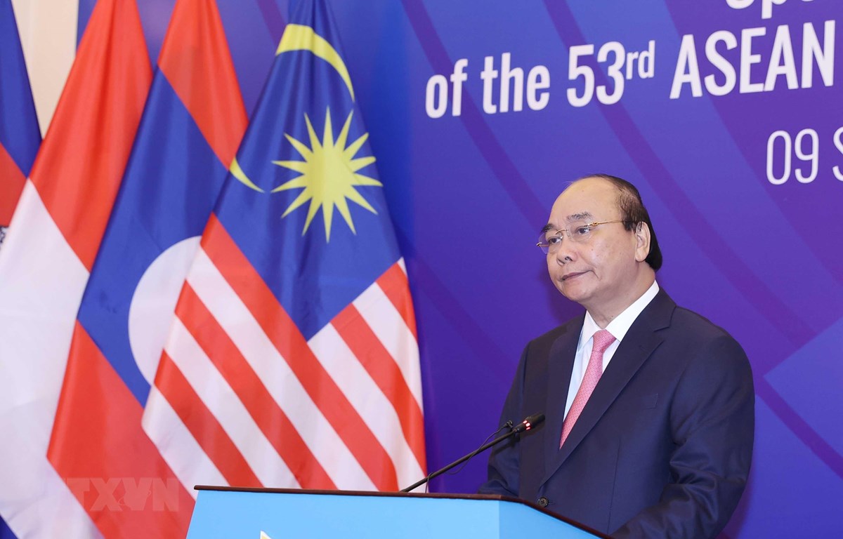 Thủ tướng Nguyễn Xuân Phúc, Chủ tịch ASEAN 2020 phát biểu. (Ảnh: Thống Nhất/TTXVN)