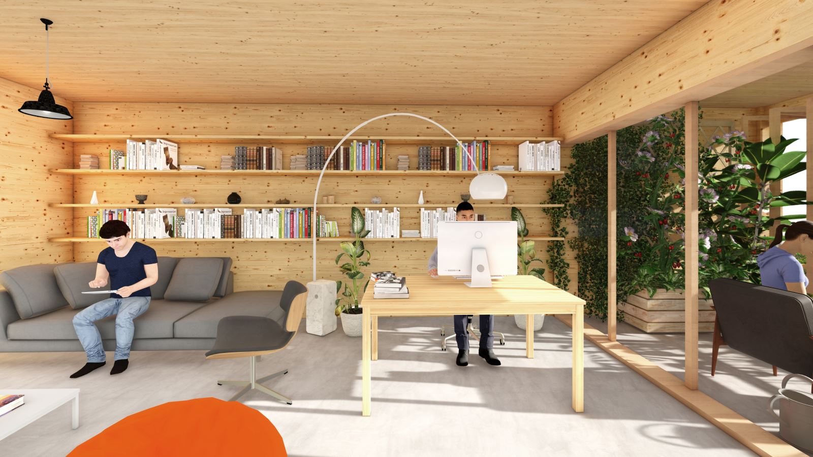  Thiết kế kết hợp nhà ở với không gian mở để làm việc từ xa. Ảnh: Vincente Guallart