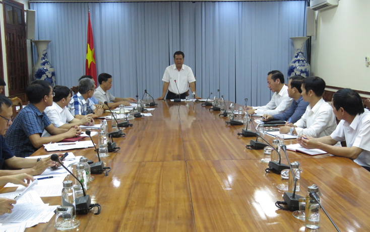 Đồng chí Trần Phong, Phó Chủ tịch UBND tỉnh phát biểu kết luận cuộc làm việc.