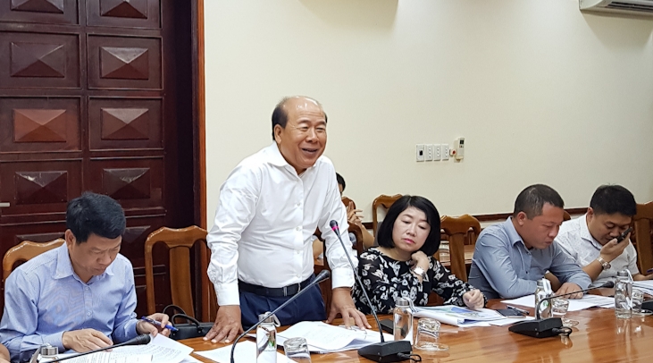 Thứ trưởng Bộ Giao thông-Vận tải Nguyễn Văn Công phát biểu tại buổi làm việc.