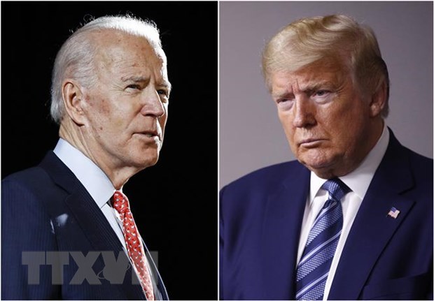  Ứng viên Tổng thống Mỹ của đảng Dân chủ Joe Biden (trái) và Tổng thống Mỹ Donald Trump (phải). (Ảnh: AP/TTXVN)