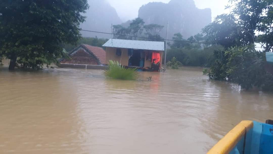 Nhà phao, nơi cháu T. gặp nạn.