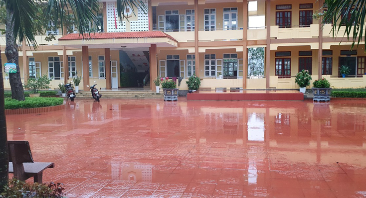 Trường tiểu học số 2 Phúc Trạch đã hoàn thành vệ sinh môi trường vào chiều 21-10.
