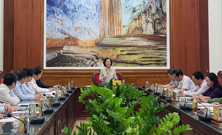 Đồng chí Trương Thị Mai phát biểu chỉ đạo tại buổi làm việc