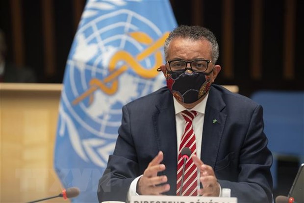  Tổng giám đốc Tổ chức Y tế thế giới (WHO) Tedros Adhanom Ghebreyesus phát biểu tại Geneva, Thụy Sĩ, ngày 5-10. (Ảnh: AFP/TTXVN)