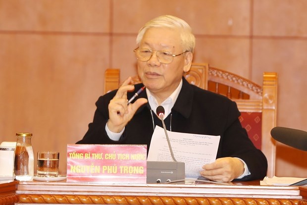  Tổng Bí thư, Chủ tịch nước Nguyễn Phú Trọng, Trưởng Tiểu ban Văn kiện Đại hội XIII của Đảng. (Ảnh: Trí Dũng/TTXVN)