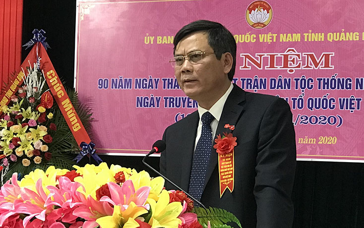 Đồng chí Phó Bí thư Tỉnh ủy Trần Thắng phát biểu chỉ đạo tại lễ kỷ niệm