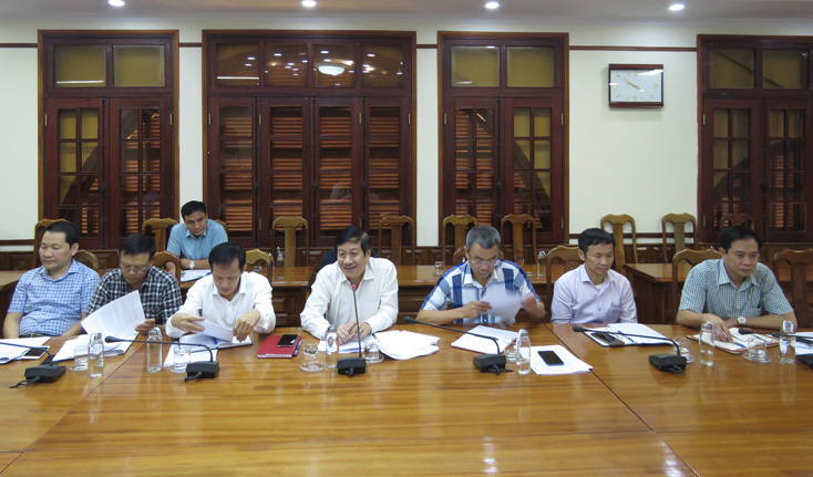 Đồng chí Nguyễn Xuân Quang, Phó Chủ tịch Thường trực UBND tỉnh kết luận cuộc làm việc.