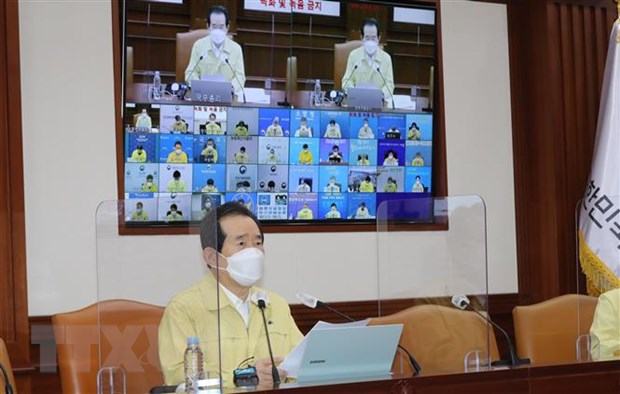 Thủ tướng Hàn Quốc Chung Sye-kyun phát biểu tại phiên họp của Ủy ban Đối phó thảm họa và An toàn ở Seoul. (Ảnh: Yonhap/TTXVN)