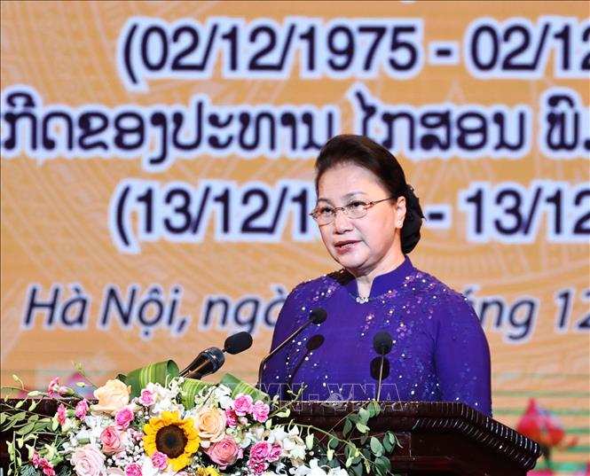 Chủ tịch Quốc hội Nguyễn Thị Kim Ngân phát biểu tại Lễ kỷ niệm.Ảnh: Trọng Đức