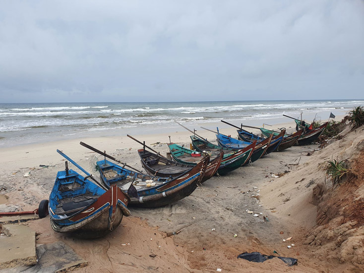 Vùng biển xã Ngư Thủy nơi có hai ngư dân vừa bị bị mất tích