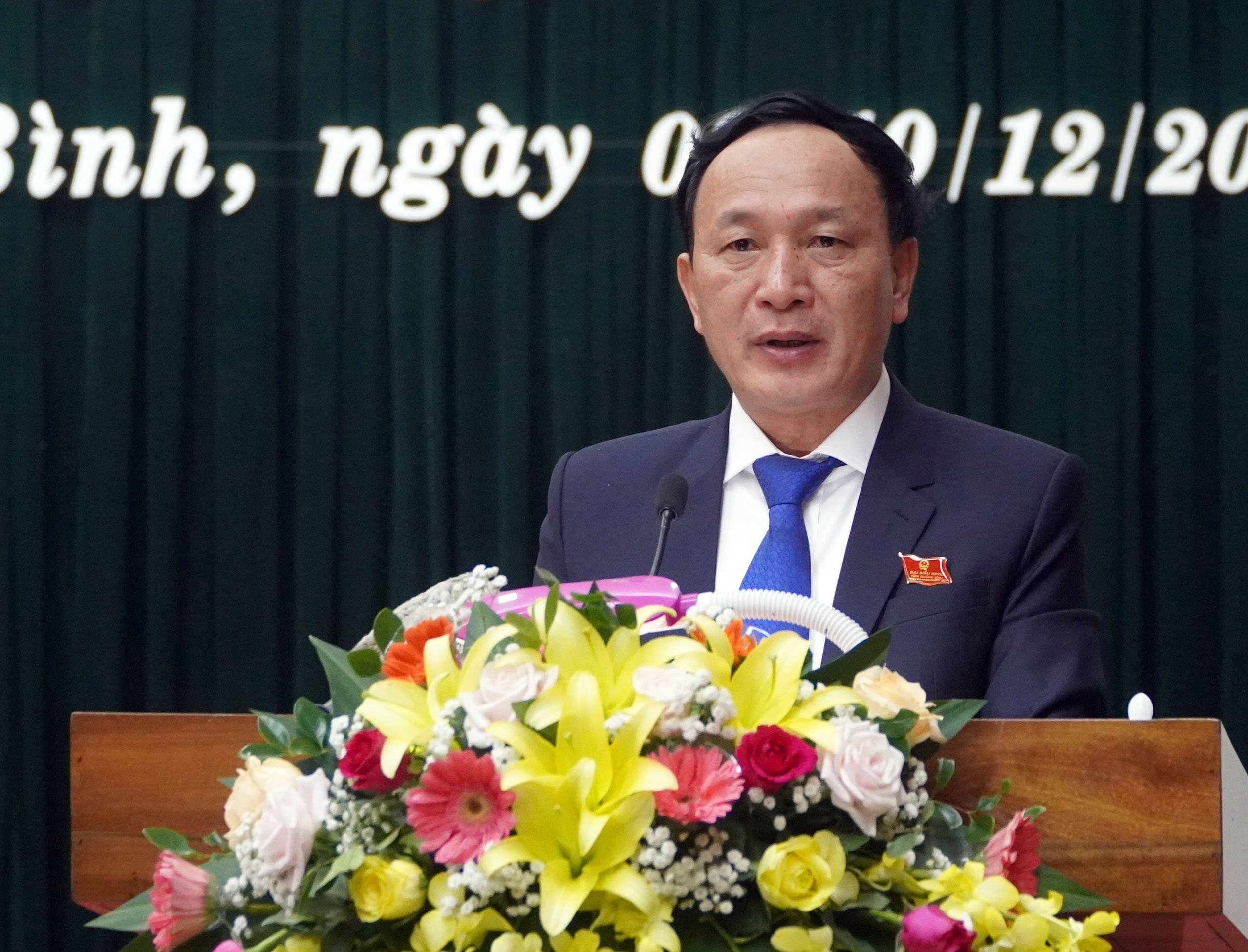 Đồng chí Chủ tịch HĐND tỉnh Trần Hải Châu phát biểu khai mạc kỳ họp
