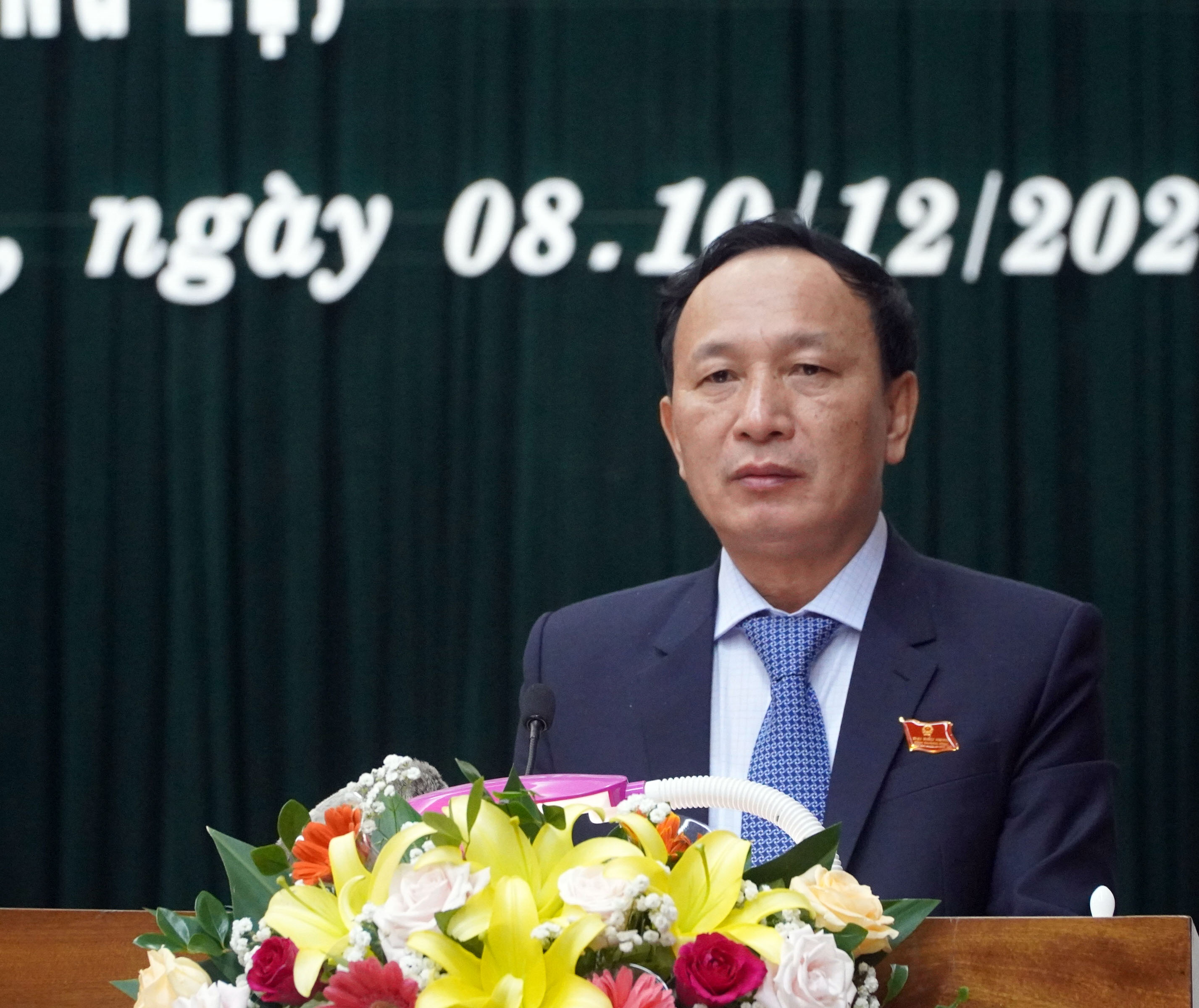 Đồng chí Chủ tịch HĐND tỉnh Trần Hải Châu phát biểu bế mạc kỳ họp.