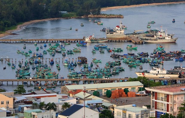 Tàu thuyền neo đậu tại cảng An Thới, huyện đảo Phú Quốc, tỉnh Kiên Giang. (Ảnh: Ngọc Hà/TTXVN)