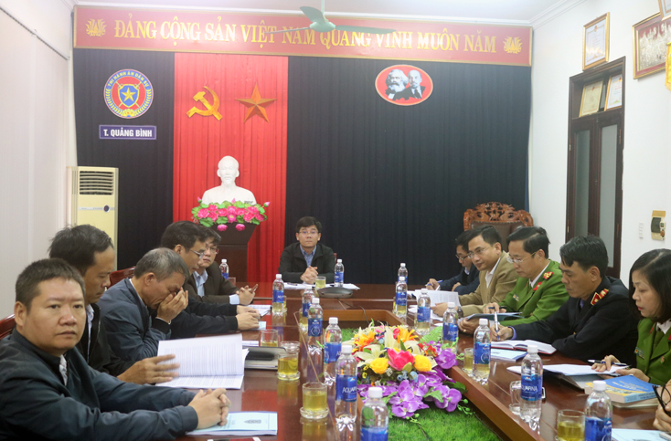 Các đại biểu tham dự hội nghị tại điểm cầu trực tuyến Quảng Bình