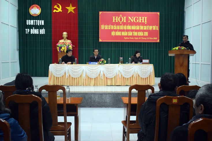 Tổ đại biểu HĐND tỉnh tiếp xúc với cử tri TP. Đồng Hới tại xã Nghĩa Ninh sau kỳ họp thứ 18, HĐND tỉnh khóa XVII.
