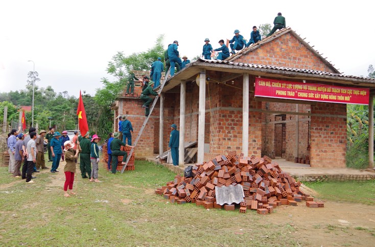  Phong trào chung sức xây dựng nông thôn mới được lực lượng LLVT tỉnh tích cực tham gia hưởng ứng.