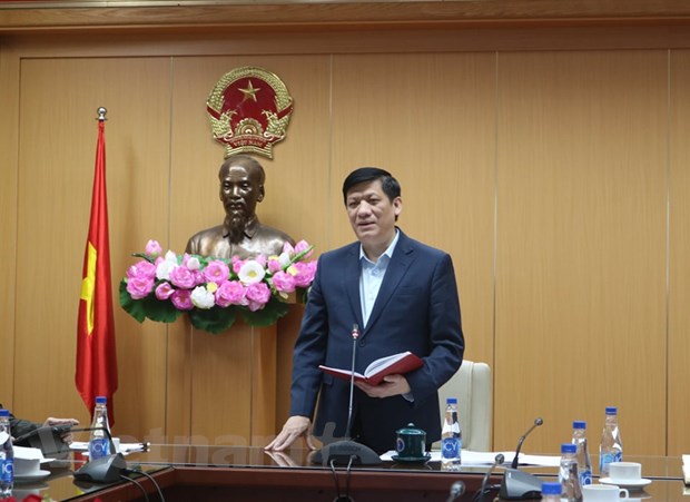  Bộ trưởng Bộ Y tế Nguyễn Thanh Long phát biểu tại cuộc họp. (Ảnh: PV/Vietnam+)