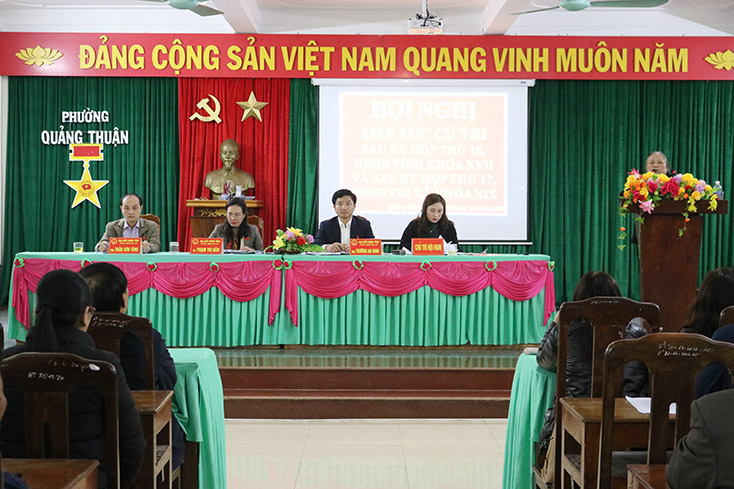 Tổ đại biểu HĐND tỉnh tiếp xúc với cử tri thị xã Ba Đồn tại phường Quảng Thuận