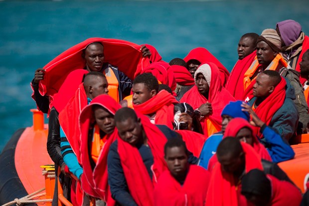 Người di cư tại cảng Malaga của Tây Ban Nha. (Ảnh: AFP/Getty)