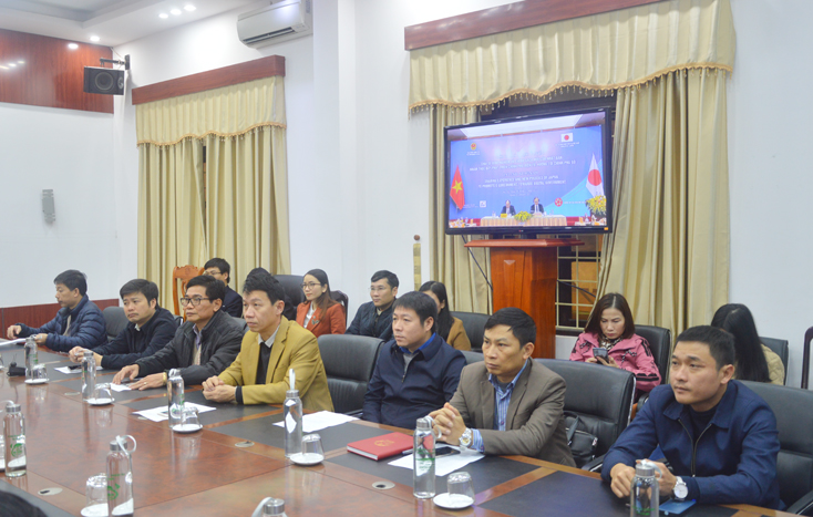 Các đại biểu dự hội thảo trực tuyến tại điểm cầu Quảng Bình