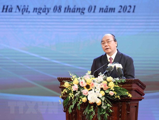Thủ tướng Chính phủ Nguyễn Xuân Phúc phát biểu tại buổi lễ. (Ảnh: Thanh Tùng/TTXVN)