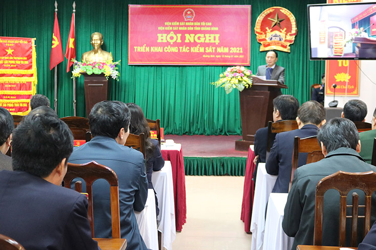 Đồng chí Trần Hải Châu,  Phó Bí thư Thường trực Tỉnh ủy, Chủ tịch HĐND tỉnh phát biểu chỉ đạo tại hội nghị