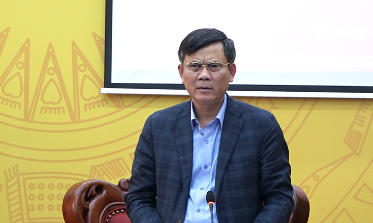 Đồng chí Trần Thắng, Phó Bí thư Tỉnh ủy, Chủ tịch UBND tỉnh phát biểu chỉ đạo tại hội nghị.