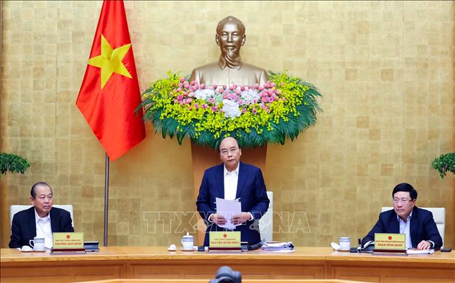 Chiều 29-12-2020, tại Trụ sở Chính phủ, Thủ tướng Nguyễn Xuân Phúc chủ trì phiên họp Chính phủ thường kỳ tháng 12 năm 2020. Ảnh: Thống Nhất/TTXVN