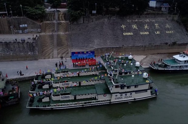 Trung Quốc, Lào, Myanmar và Thái Lan tuần tra chung trên sông Mekong (Nguồn: THX)