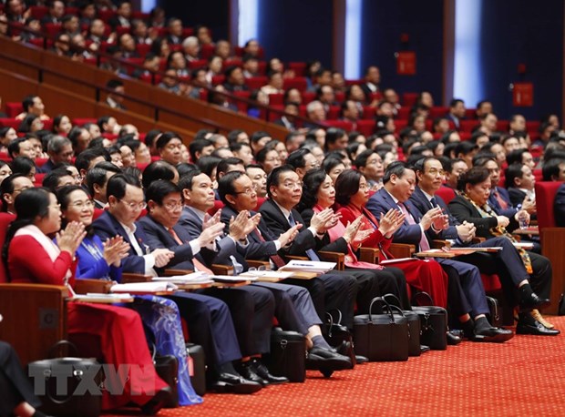  Các đại biểu dự phiên tham luận tại hội trường Trung tâm Hội nghị Quốc gia, sáng 27-1. (Nguồn: TTXVN)