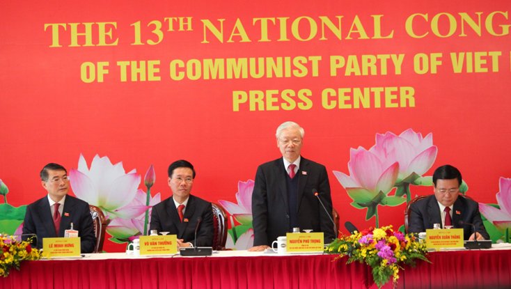 Tổng Bí thư, Chủ tịch nước Nguyễn Phú Trọng chủ trì phiên họp báo thông báo kết quả Đại hội 